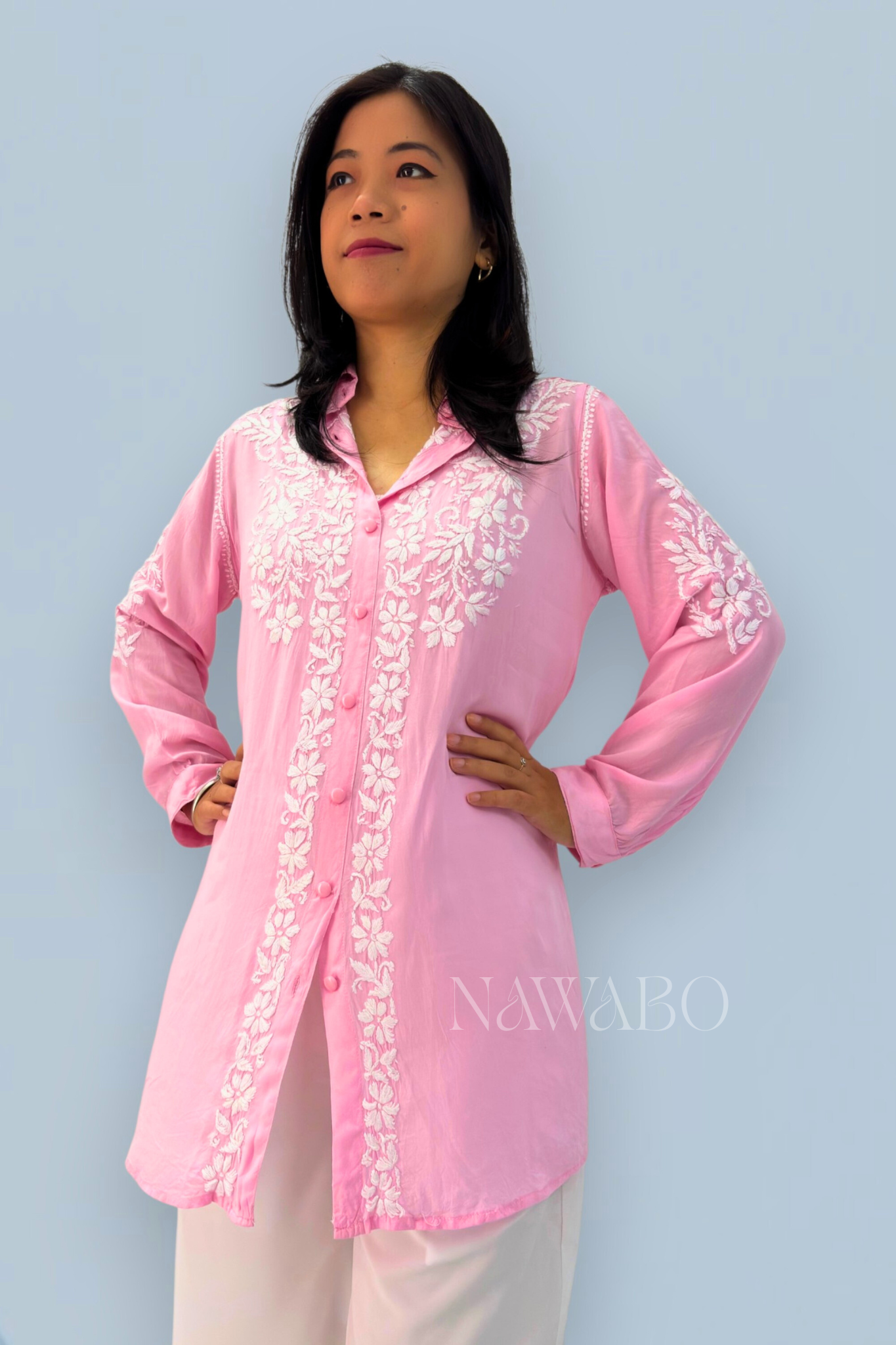 Chikankari Shirt Dress