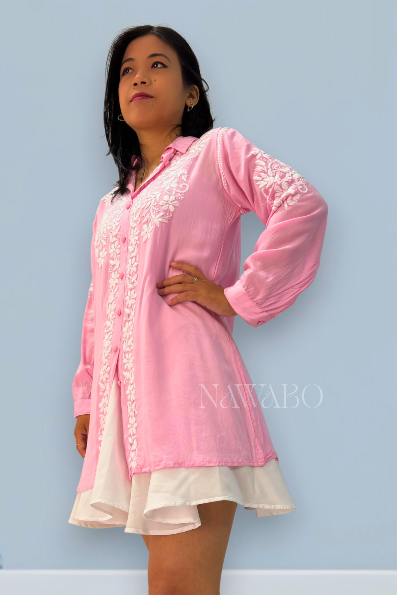 Chikankari Shirt Dress