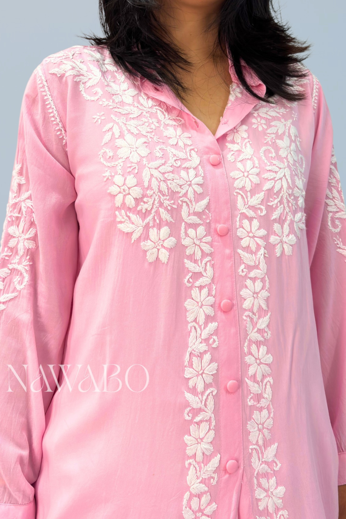 Chikankari Shirt Dress