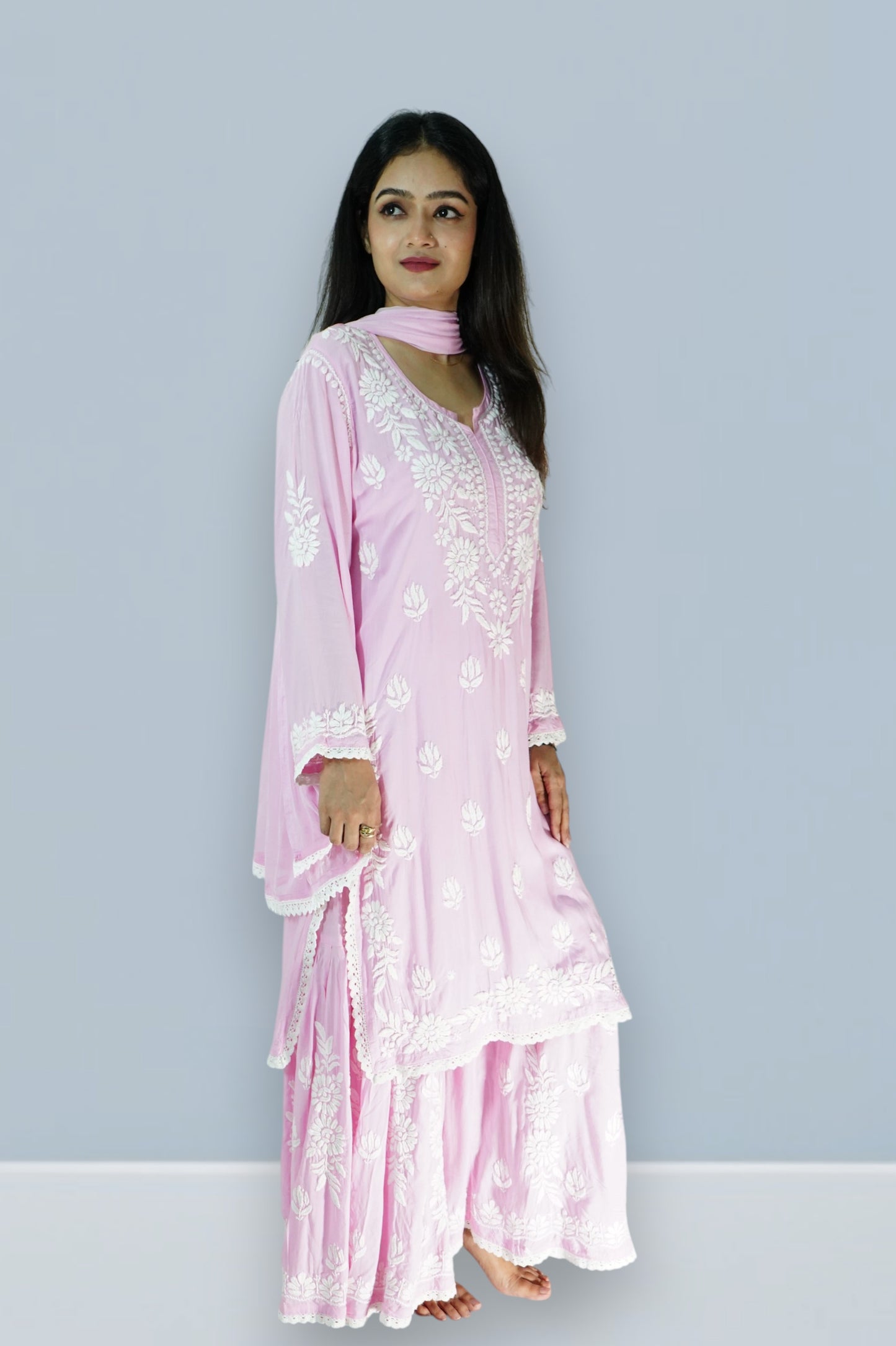 Chikankari Blush Pink Garara Set