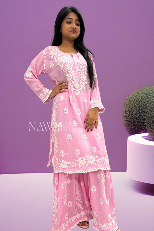Chikankari Blush Pink Garara Set