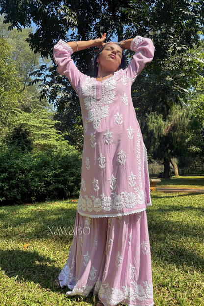 Chikankari Mouve Garara Set