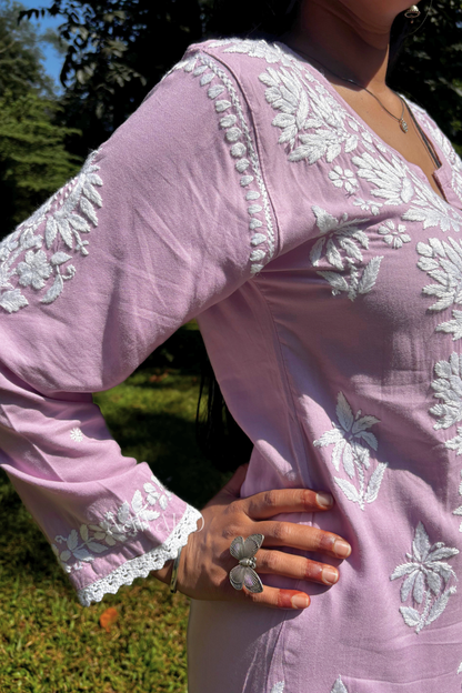 Chikankari Mouve Garara Set