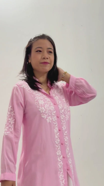 Chikankari Shirt Dress